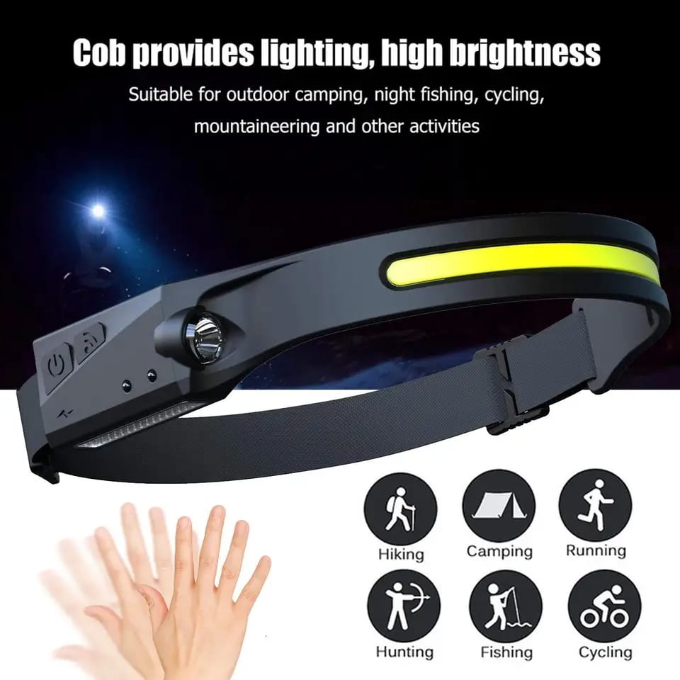 Linterna LED Frontal Recargable – Iluminación Segura y Sin Manos